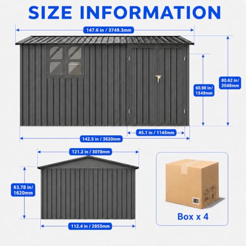 10x12 FT Outdoor Storage Shed