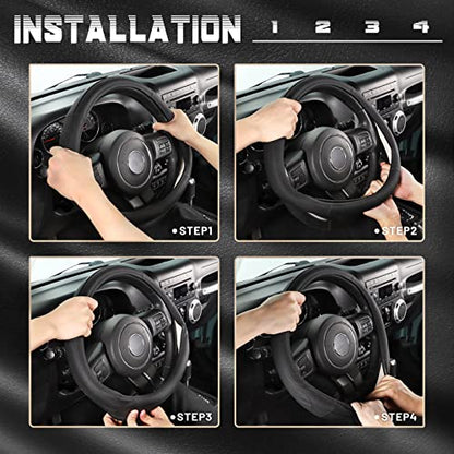 Car Steering Wheel Cover for F150 Tundra Range Rover 15.5"