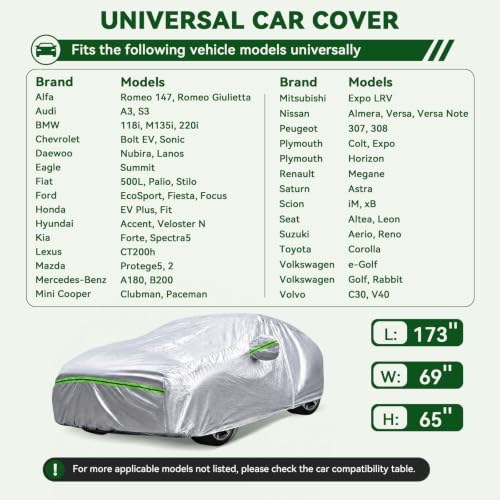 6 Layers Premium Hatchback Car Cover Waterproof All Weather Weatherproof UV Sun Protection Snow Dust Storm Resistant Outdoor Exterior Custom Form