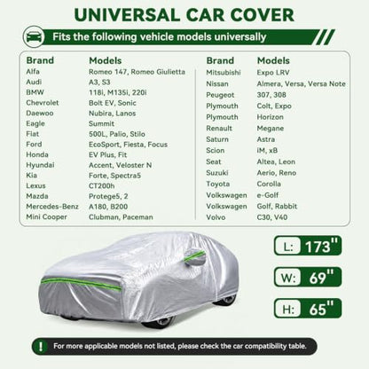 6 Layers Premium Hatchback Car Cover Waterproof All Weather Weatherproof UV Sun Protection Snow Dust Storm Resistant Outdoor Exterior Custom Form