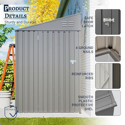 4x7 FT Outdoor Storage Shed Lean to Shed