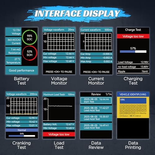 Car Battery Tester with Printer 12V 24V Load