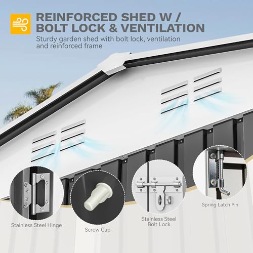 12x8 FT Outdoor Storage Shed