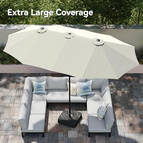 15ft Large Outdoor Patio Umbrella with Base Included