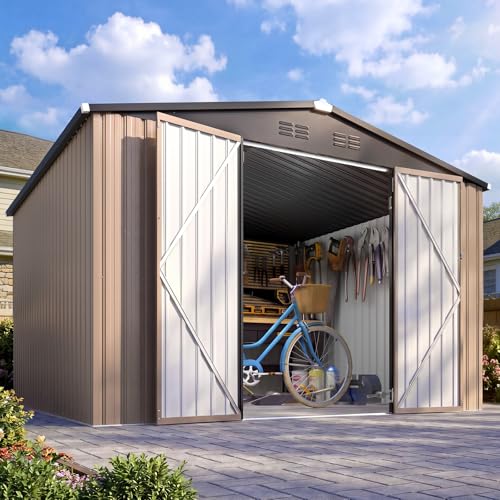 8' x 10' Large Waterproof Metal Outdoor Storage Shed