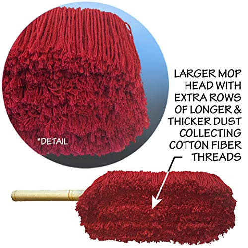 Premium Extra Large Car Duster with Durable Solid Wood Handle Includes Storage Cover
