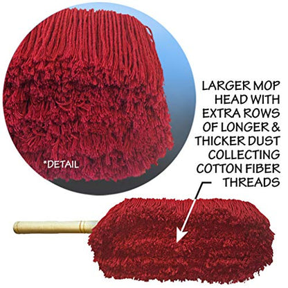 Premium Extra Large Car Duster with Durable Solid Wood Handle Includes Storage Cover