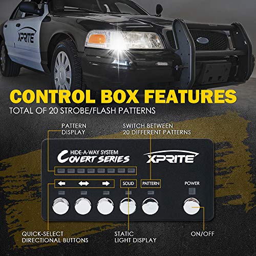 White Amber LED Hideaway Strobe Lights Kit