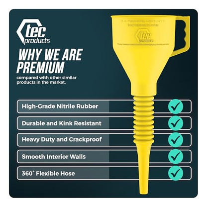 FlexAll Long Flexible Oil Change Funnels for Automotive Use