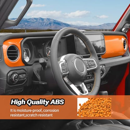 2pcs for 2024 Jeep Wrangler JL Interior Accessories Center Console Dash Panel Cover Trim