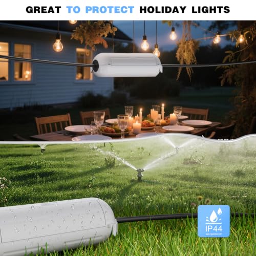 3 Pack] Flemoon Outdoor Extension Cord Safety Cover with Waterproof Seal