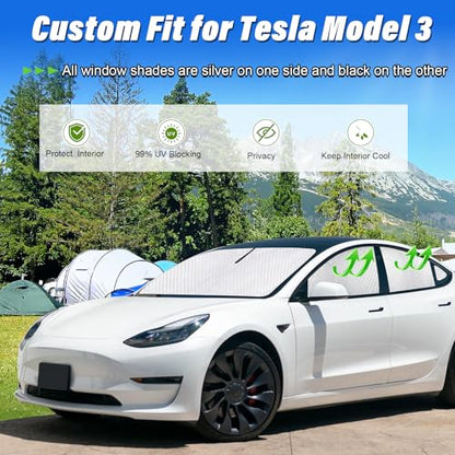 7pcs Thicken Sun Shades for Tesla Model 3 Accessories 2018 (7 Count)