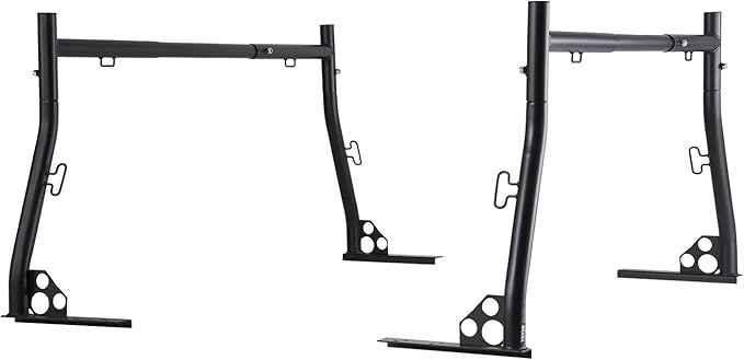 VEVOR Truck Ladder Rack, 49-73 in Width, Extendable Universal Cargo Rack, Heavy Duty Steel with 800 lbs Static Load Capacity, Ideal for Canoes, Surfboards, Ladders, Lumber, Tents, and Large Cargo