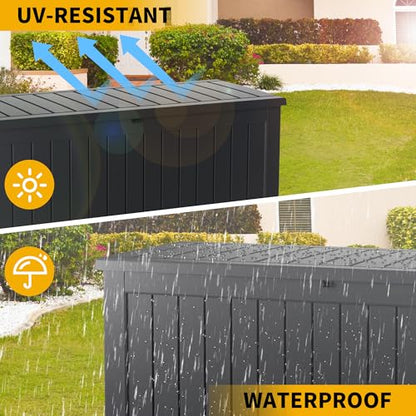 270 Gallon Outdoor Storage Box Patio Deck Box Waterproof