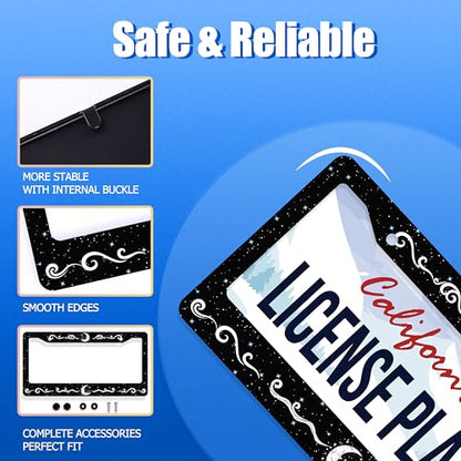 Moon License Plate Frame Stainless Steel Car Accessory 6.3x12.3inch