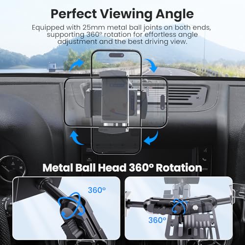 Metal Adjustable Phone Mount for Jeep Wrangler JK JKU 2011