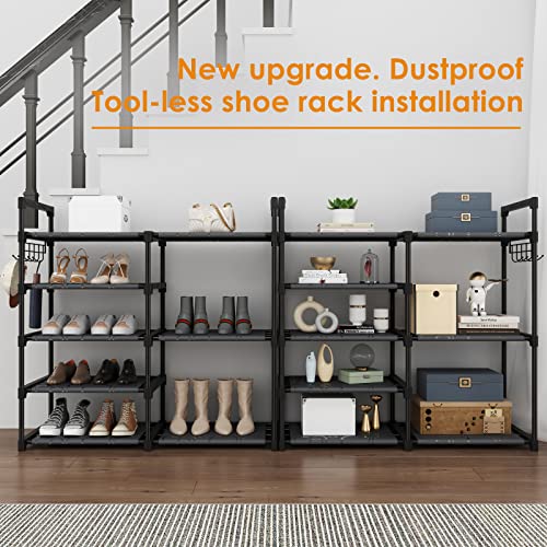 Black Tubes Closet Shoe Rack