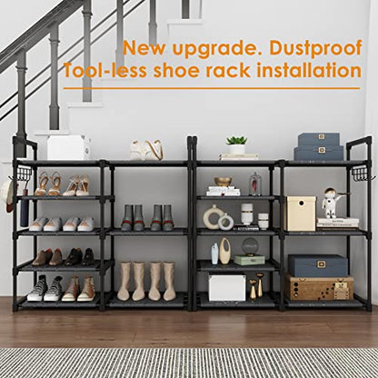 Black Tubes Closet Shoe Rack