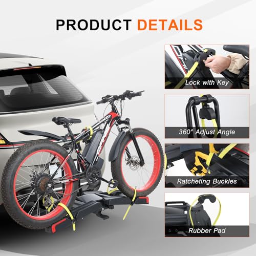 2 E Bike Foldable Hitch Mount Bike Rack for 2" Receiver SUV & Trucks