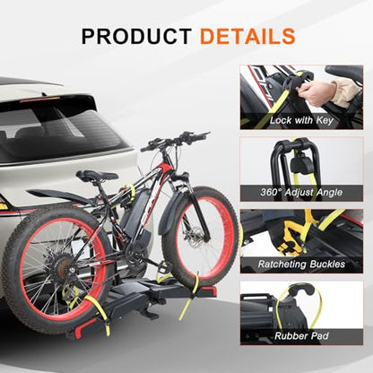 2 E Bike Foldable Hitch Mount Bike Rack for 2" Receiver SUV & Trucks