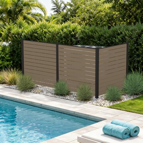 50" W x 48" H Outdoor Privacy Screen with Aluminum Posts