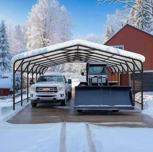 20x30 FT Metal Carport Canopy with Reinforced Base