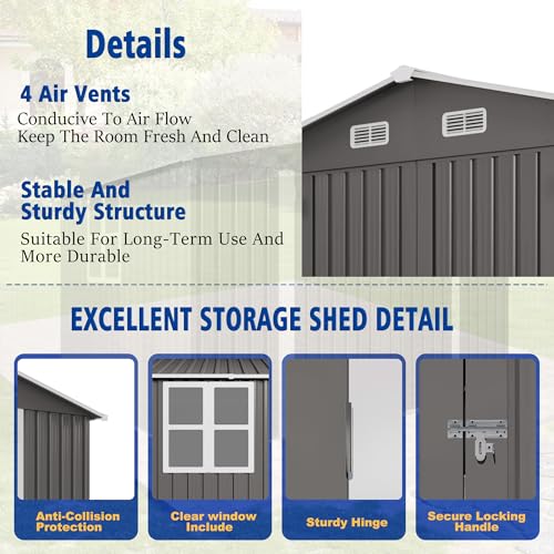 10x8 FT Outdoor Storage Shed with Window