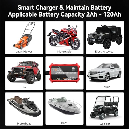 4 Pack] FOVAL Fully Automatic Trickle Battery Charger (4 Count)