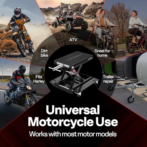 1100 Lbs Motorcycle Lift Jack with Dolly Wheels