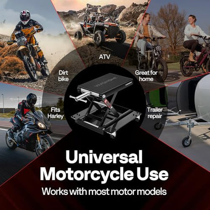 1100 Lbs Motorcycle Lift Jack with Dolly Wheels