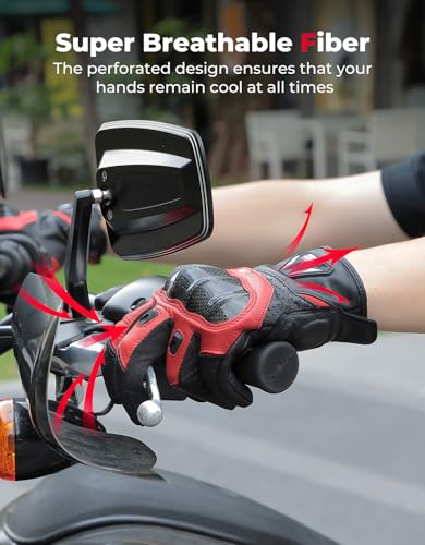 Sheepskin Leather Motorcycle Gloves for Men