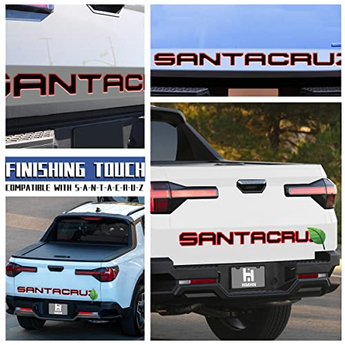 Tailgate Inserts Letters Compatible for 2022 2023 2024 2025 Santa Cruz 3D Raised & Strong Adhesive Decals Letters Rear Emblem Decal Sticker Compatible for Santa Cruz Accessories