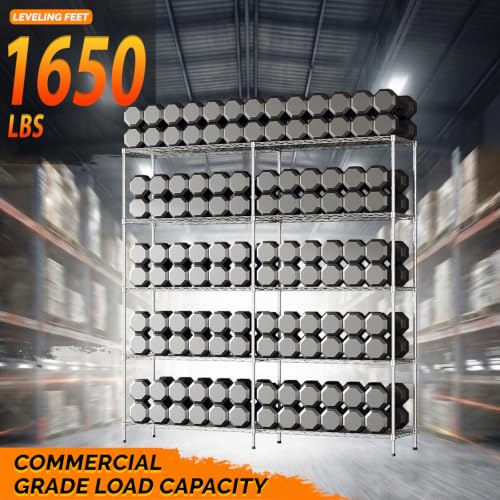 70" W Storage Shelves 1600LBS Heavy Duty Metal Shelving (5 Count)