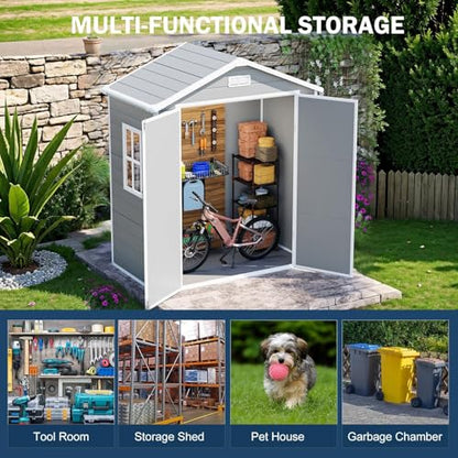 6x3 FT Resin Storage Shed with Floor Included