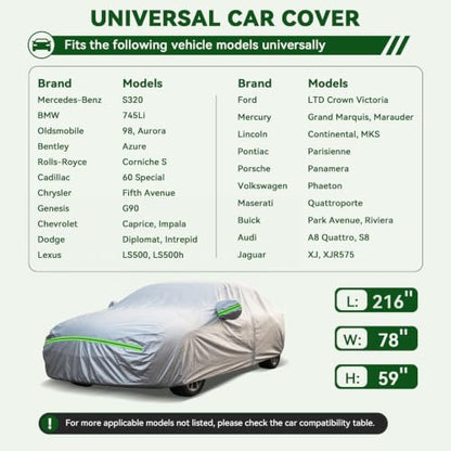 6 Layers Premium Sedan Car Cover Waterproof All Weather Weatherproof UV Sun Protection Snow Dust Storm Resistant Outdoor Exterior Custom Form