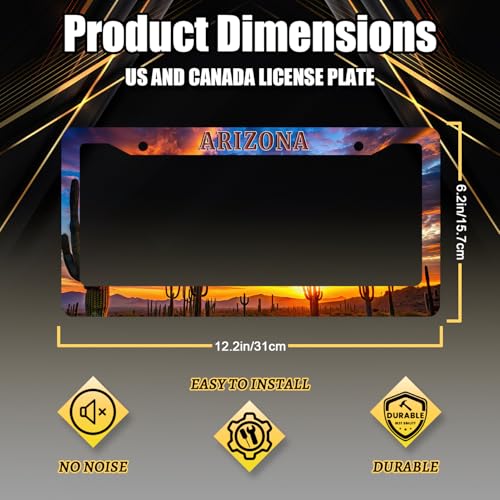 Arizona State Flag Stainless Steel State License Plate Frame 12.2 x 6.2Inch
