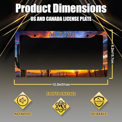 Arizona State Flag Stainless Steel State License Plate Frame 12.2 x 6.2Inch