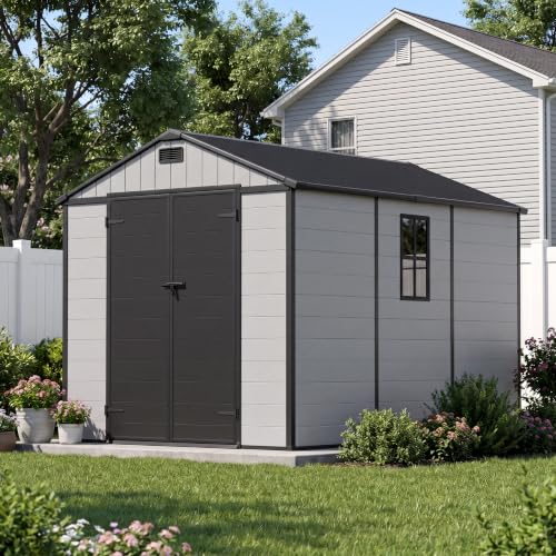 8 x 10 FT Resin Outdoor Storage Shed with Floor