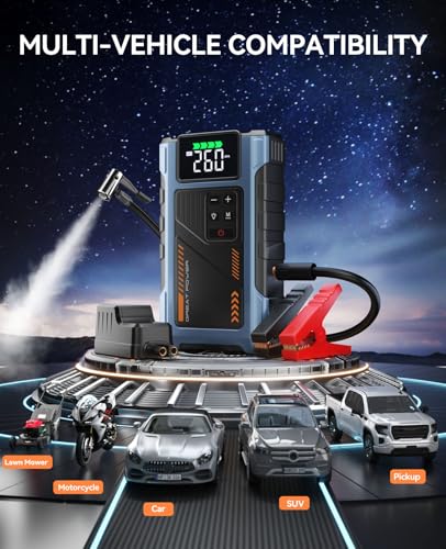 Car Battery Charger Jump Starter with Air Compressor
