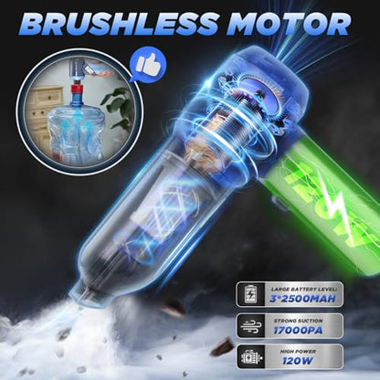 Handheld Car Vacuum Portable Cordless17000Pa HL132 Blue