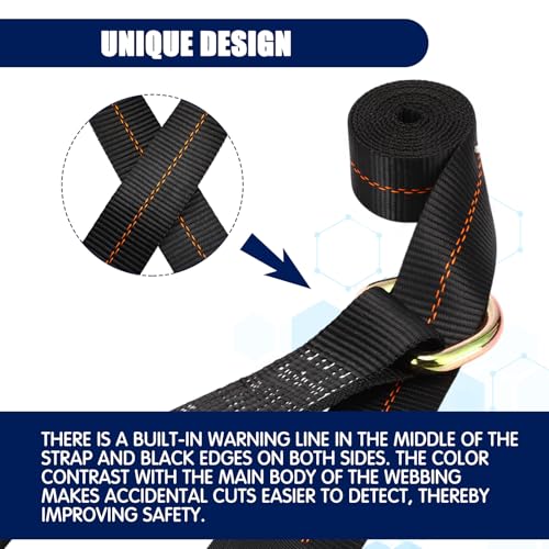 4 Pack Lasso Tow Truck Straps with D Ring 11 (4 Count)