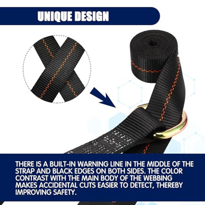 4 Pack Lasso Tow Truck Straps with D Ring 11 (4 Count)