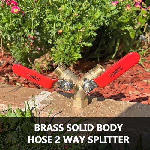 Garden Hose Y Valve Splitter 2 Way Heavy Duty Water Hose Y Splitter For garden lawn watering With Shut off Valves