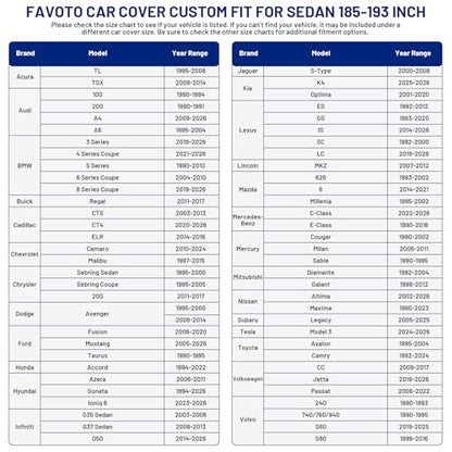 Car Cover Waterproof All Weather Windproof for Sedans 184