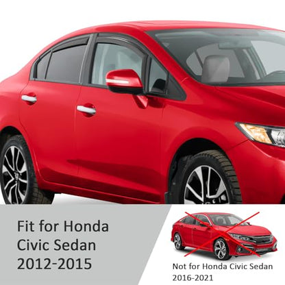 in Channel Extra Durable Rain Guards for Honda Civic 2012