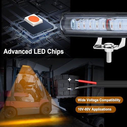 LED Yellow Spot Forklift Safety Light with Adjustable Bracket (2 Count)