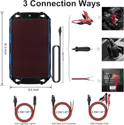 Waterproof 5W 12V Solar Battery Charger & Maintainer Pro