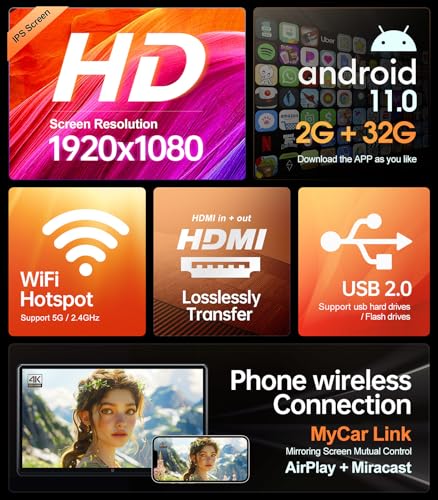 15.6 inch 4K Android Portable Car TV Headrest Monitor Tablet for Cars Back seat