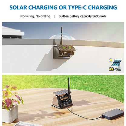 2 Magnetic Solar Wireless Backup Camera with 7" 1080P IPS DVR Monitor
