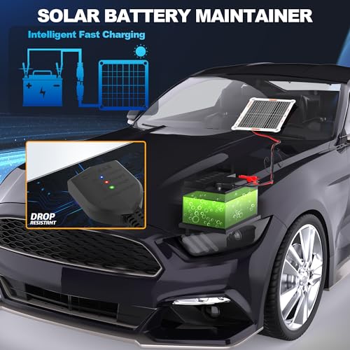 5W 12V Solar Trickle Charger Maintainer for Vehicle Batteries